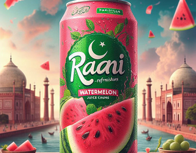 AI generated ad posters for Raani juice