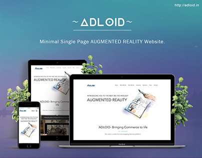~Adloid~ Minimal Single Page AUGMENTED REALITY Website.
