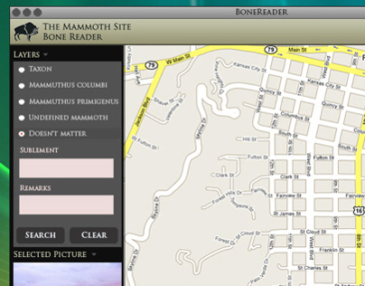 The Mammoth Site - Bone reader app UI