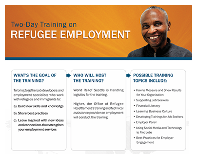Refugee Employment Training Flyer