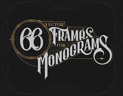66 vector frames for monograms