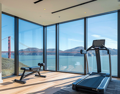Luxury Gym with San Francisco Bay Views