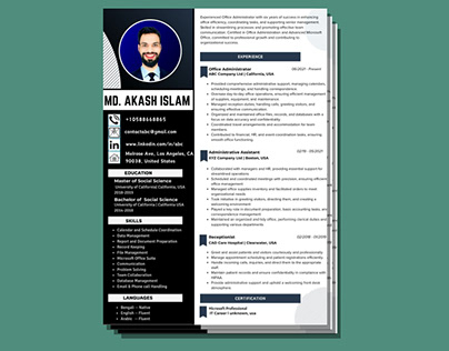 Resume | Single Page Resume Design for Offe Assistant