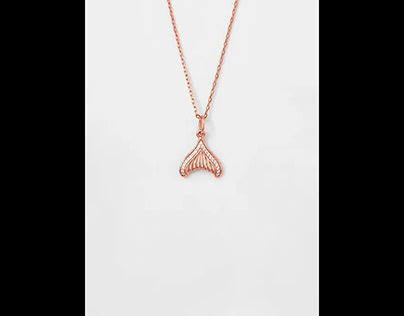 Rose Gold Mermaid's Tail Pendant with Chainy