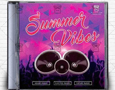 Summer Vibes – Free Mixtape Album CD Cover Template
