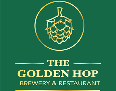 The Golden Hop Brewery and Restaurant logo and branding