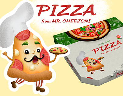Pizza packaging and character design