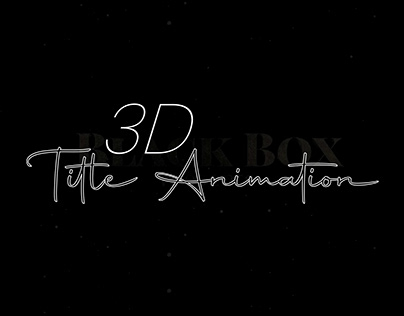 3D Movie Intro