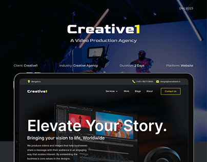 Creative1 - an Ad Agency Landing Page