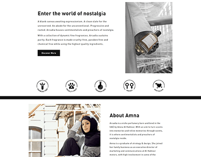 Shopify website for Arcadia By Amna - Dubai