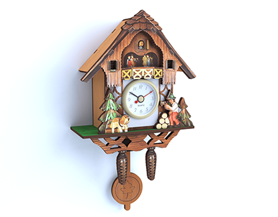 Cuckoo Shaped Clock photorealistic 3d model
