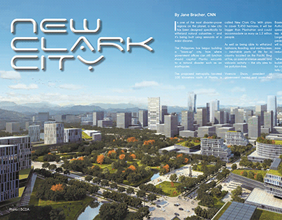 Magazine Article Layout Mockup: New Clark City