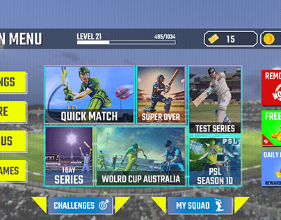 Rockstar Cricket Championship UI/UX