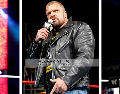 WWE Triple H Motorcycle Black Leather Jacket