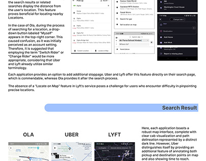 UI/UX competitive analysis for Ride Handling apps