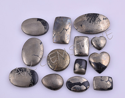 Free Size Natural Pyrite Smooth Mix Shape Cabochon