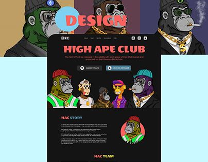 High Ape Club/Landing page for NFT
