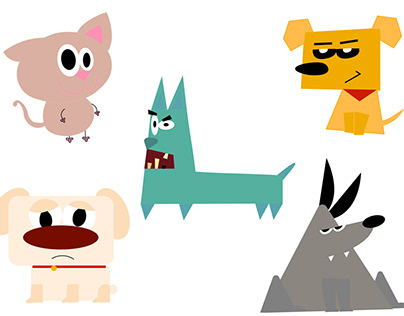 Simple Shape of Animal Character Design