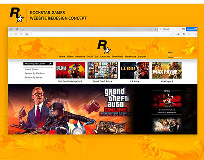 Rockstar Games website redesign concept