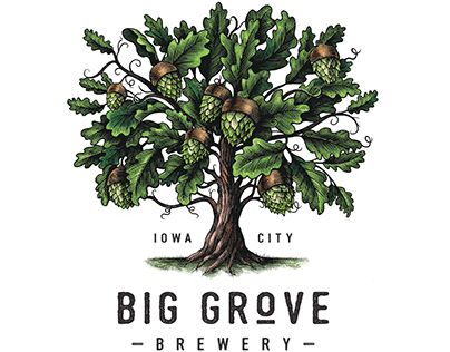 Big Grove Brewery Logomark Illustrated by Steven Noble