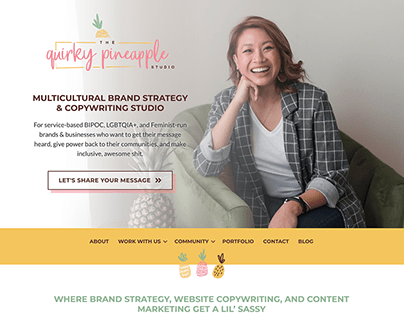 The Quirky Pineapple Studio Website Design