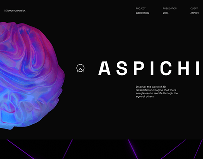 Website for ASPICHI. VR Reality. UX/UI Design