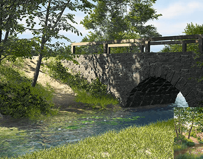 Мост над рекой.