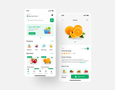 Grocery Delivery App UI Design | Grocery Mobile App UI