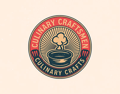 Culinary Craftsmen Cooking House Vintage Badge Logo