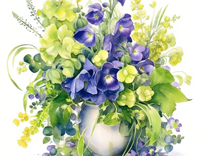 watercolour -painting - art- of a dreamy bouquets
