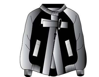 Fashion illustration of bomber jacket