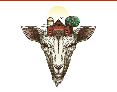 Vintage Goat Barn Illustration