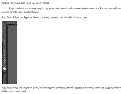 Adding Page Numbers to an InDesign Project
