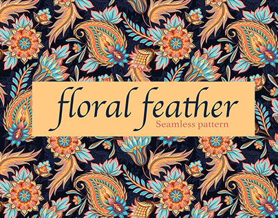 Floral Feather Seamless patter