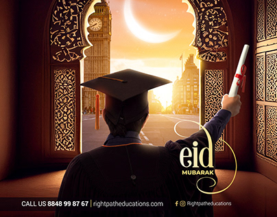 Creative Eid Social media poster for Study Abroad