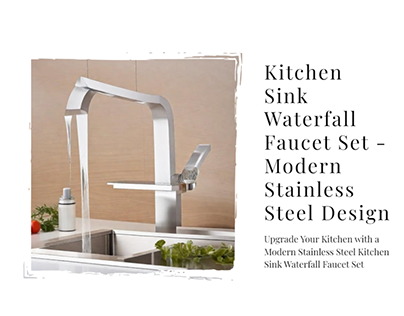 Kitchen Sink Waterfall Faucet Set