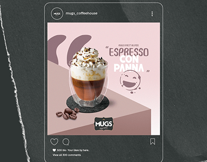 Social media design Mugs Café