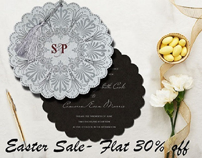 Get Flat 30% Off On SITEWIDE Wedding cARDS in Easter