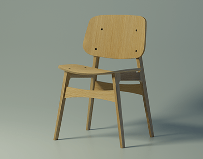 Деревянный стул 3D