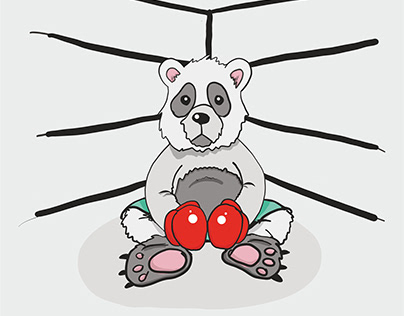 Sad boxer bear drawing