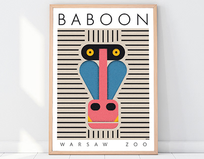 Baboon, Warsaw Zoo - Poland, poster