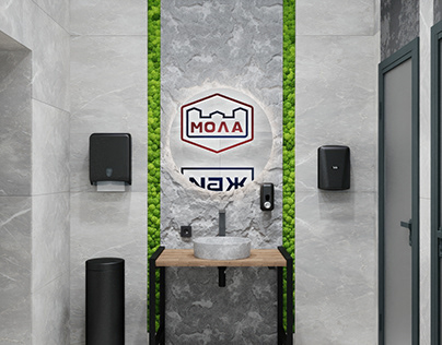 Дизайн интерьера офисного туалета