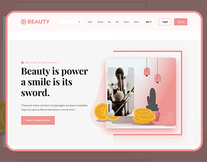 beauty Product Website landing page