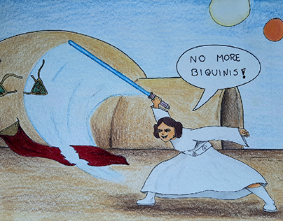 "No more biquinis"! (a Star Wars fanart)