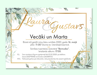 Wedding invitation (mint)