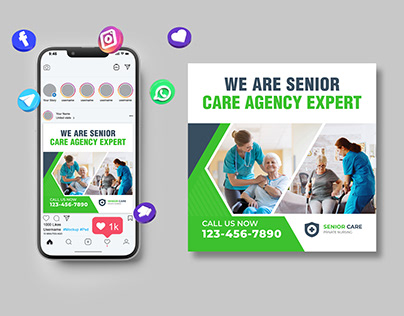 Senior Care Company Social Media Post Design