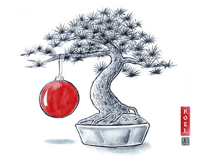Christmas Pine - card design for RSR Partners Japan