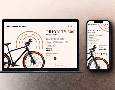 Web site design for bicycles