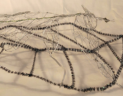 Wire Sculpture of a Leaf Bug
