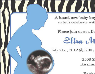 Baby Shower Invitation - Zebra
